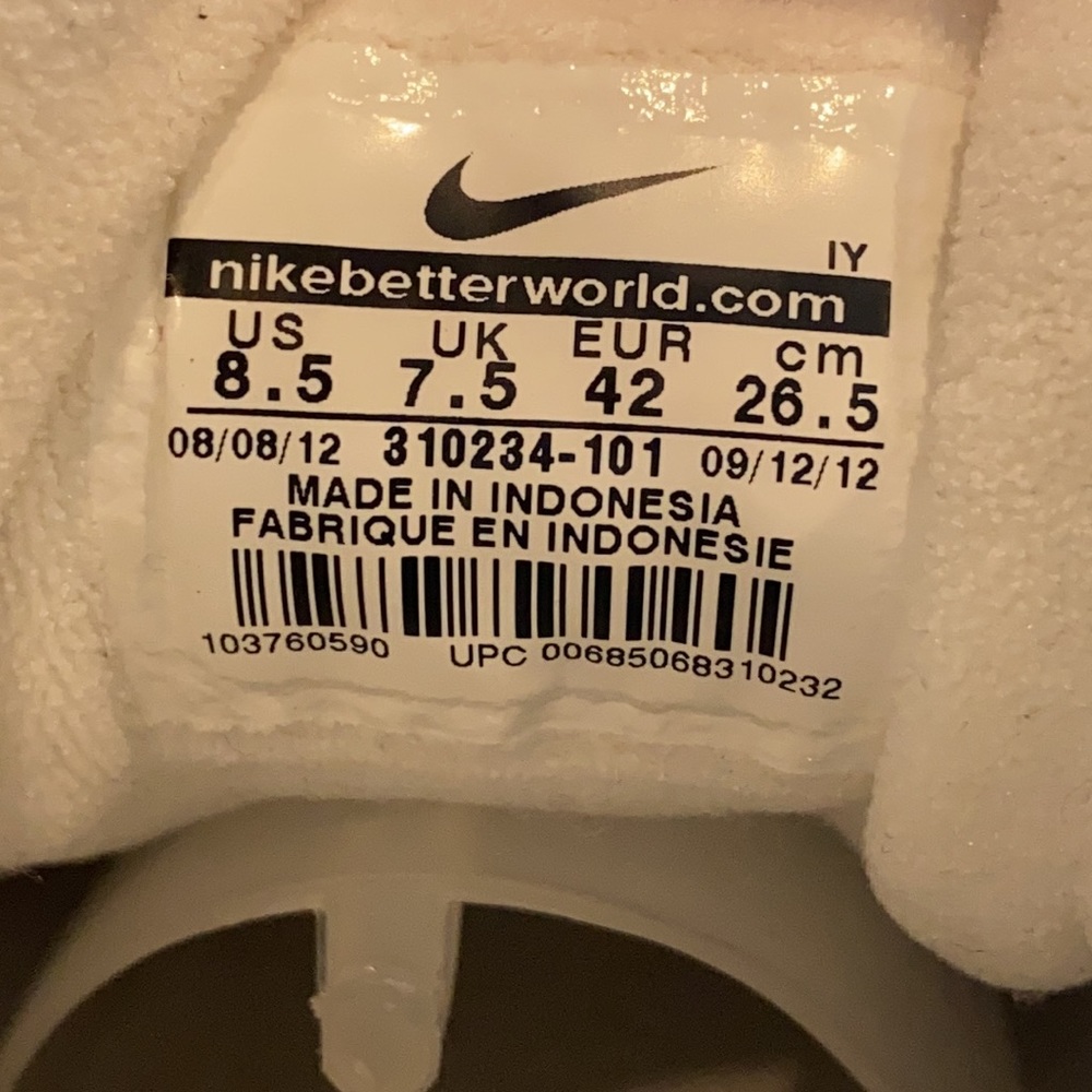 Nike VXT White Leather Athletic Cross Training Shoes 310234-101 Men's Size 8.5 - Picture 12 of 13